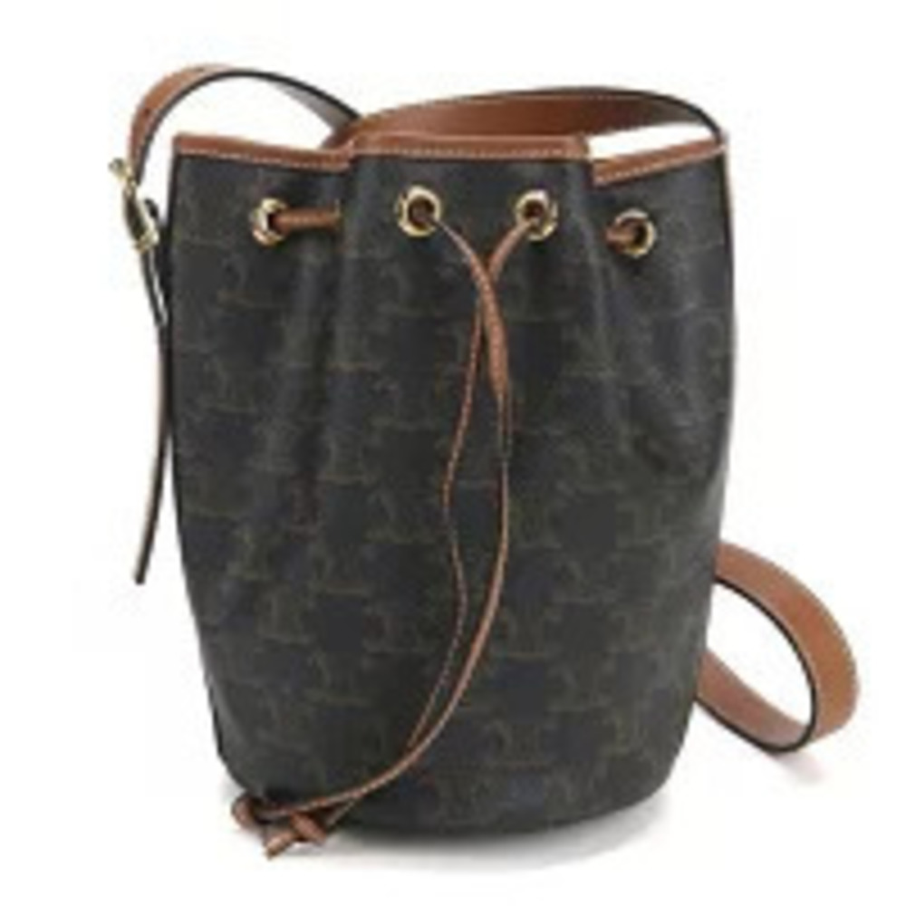 Celine Shoulder Bag Triomphe Canvas Brown Crossbody